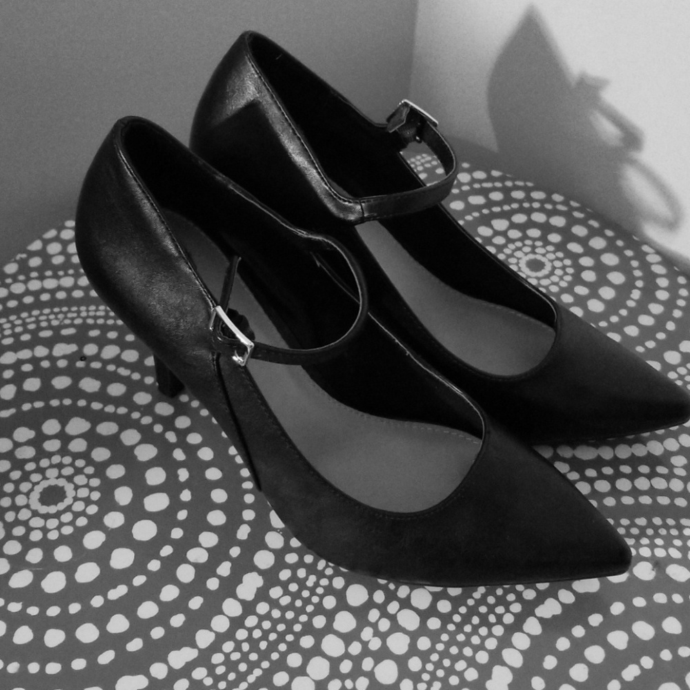 Black Strap High Heel Shoes